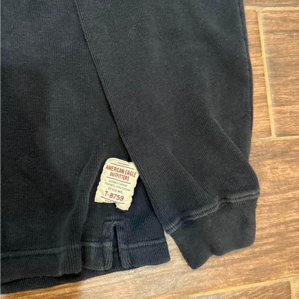 Vtg 90s American Eagle Performance Striped Cotton Crewneck Sweater XL Navy - Picture 3 of 6